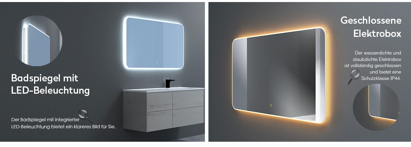 LED Badezimmerspiegel mit Beleuchtung Spiegel Badspiegel Wandspiegel 40